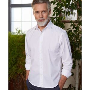 Savile Row Company White Twill Slim Fit Shirt in Shorter Length S Lengthen by 2