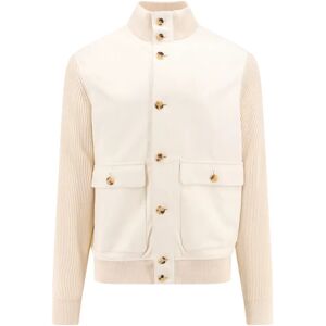 Brunello Cucinelli , Mens Clothing Jackets Coats Beige Ss24 ,Beige male, Sizes: L