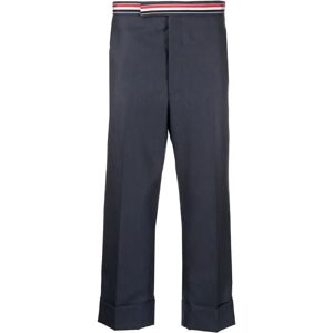 Thom Browne , Low Rise Drop Crotch Trousers ,Blue male, Sizes: L