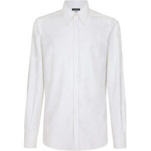 Dolce & Gabbana , Woven Logo Formal Shirt ,White male, Sizes: XL, M