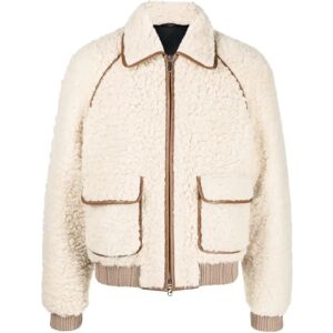 Fendi , Contrast Trim Jacket ,Beige male, Sizes: L