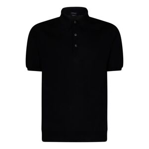 Kiton , Black Short-Sleeved Polo Shirt ,Black male, Sizes: L, S