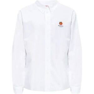 Kenzo , Formal Shirt with Embroidered Floral Pattern ,White male, Sizes: M, L, XL, 2XL