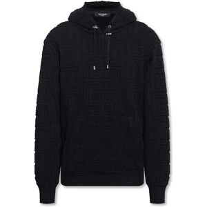 Balmain , Monogrammed Hooded Sweatshirt ,Black male, Sizes: M