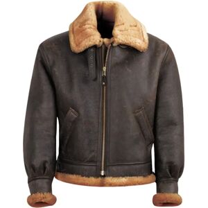 Schott NYC , Iconic B-3 Sheepskin Bomber Jacket ,Brown male, Sizes: XS, 3XS, 2XS