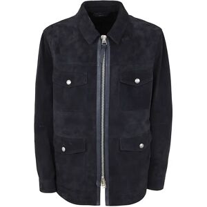 Tom Ford , Blue Buttery Suede Coban Caban Jacket ,Blue male, Sizes: 4XL