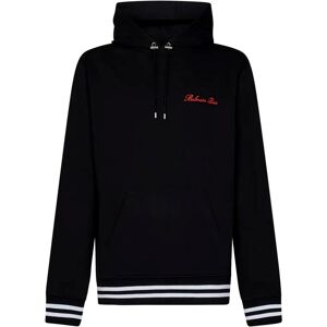 Balmain , Black Cotton Hoodie with Iconic Logo ,Black male, Sizes: L, M