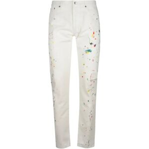 Dior , Dior Paint Splash Slim Jeans ,White male, Sizes: W32, W33, W31