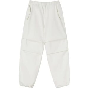 Jil Sander , White Cotton Tapered Trousers with Gathered Detailing ,White male, Sizes: M, XS