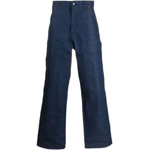 SKY High Farm , Blue Denim Wide Leg Trousers ,Blue male, Sizes: M, L