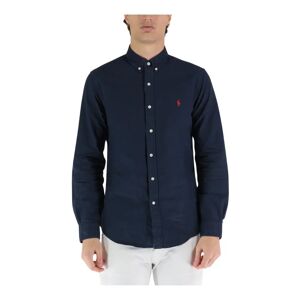 Ralph Lauren , Long Sleeve Oxford Shirt ,Blue male, Sizes: 2XL, L, M, XL, S