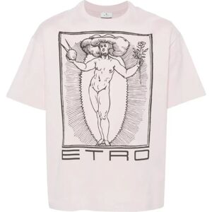 Etro , Pink Logo Print T-shirts and Polos ,Pink male, Sizes: S, L, M, XL