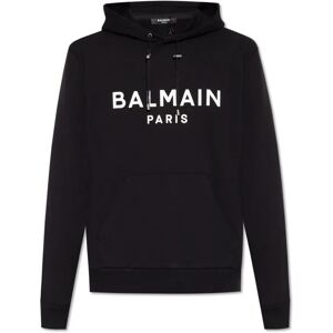 Balmain , Hoodie with logo ,Black male, Sizes: XL, L, M