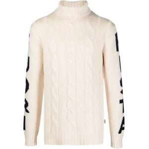 MC2 Saint Barth , Logo Cable-Knit Turtleneck ,White male, Sizes: XL, L