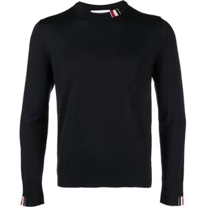 Thom Browne , Blue Crew Neck Jumper RWB Stripe ,Blue male, Sizes: XL, L, 2XL