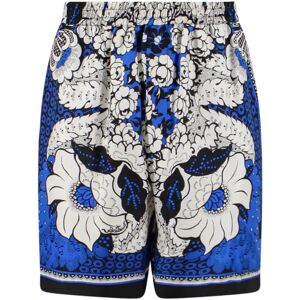 Valentino , Silk Multicolor Bermuda Shorts ,Blue male, Sizes: M