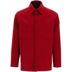 Fendi , Wool FF Monogram Jacket ,Red male, Sizes: M