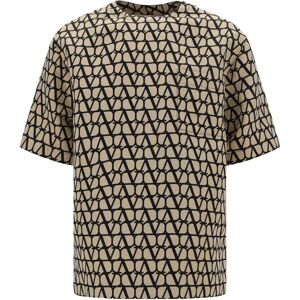 Valentino , Valentino Iconographe Crewneck T-Shirt ,Brown male, Sizes: S