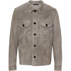 Tom Ford , Suede shirt jacket ,Gray male, Sizes: 2XL, L