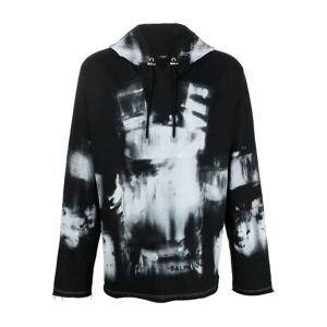 Balmain , X-ray print raw edge hoodie ,Black male, Sizes: M, L