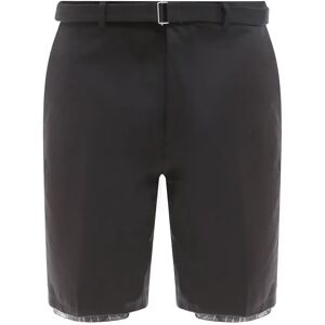 Lanvin , Cotton Bermuda Shorts with Belt ,Black male, Sizes: M