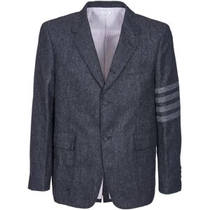 Thom Browne , Grey Jackets with Pinafore Metal ,Gray male, Sizes: L