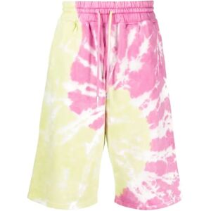 Gcds , Red Tie-Dye Bermuda Shorts ,Pink male, Sizes: M