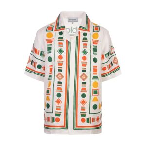 Casablanca , White Silk Shirt with Playful Eagle ,Multicolor male, Sizes: L, XL, S, M