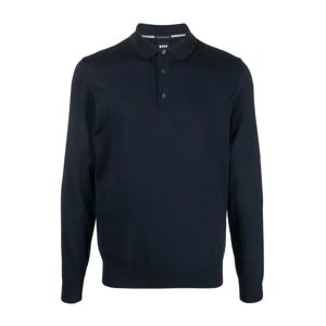 Hugo Boss , Slim Wool Polo Shirt ,Blue male, Sizes: 2XL