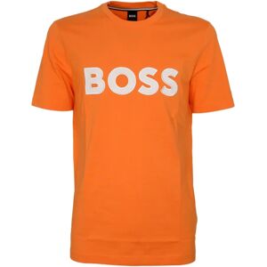 Hugo Boss , T-Shirts ,Orange male, Sizes: 2XL, L