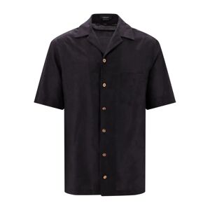 Versace , Men Clothing Shirts Black Aw23 ,Black male, Sizes: S