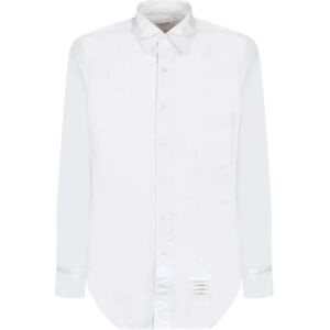 Thom Browne , White Oxford Shirt Striped Grosgrain ,White male, Sizes: L, XL