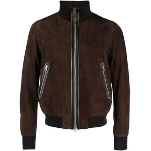 Tom Ford , Suede bomber jacket ,Brown male, Sizes: XL