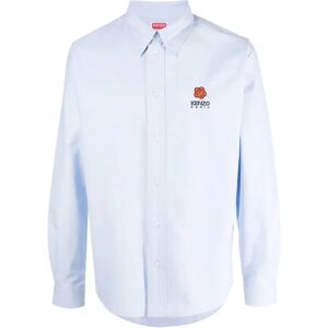 Kenzo , Kenzo Boke Crest Oxford Shirt Size: 41, colour: SKY ,Blue male, Sizes: XL, S