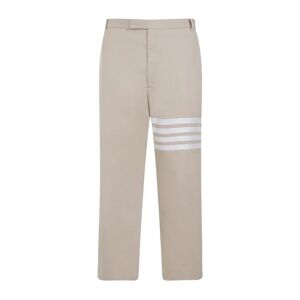 Thom Browne , Beige Cotton Straight Leg Trousers ,Beige male, Sizes: XL, L