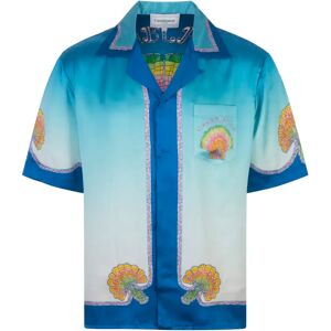 Casablanca , Casablanca Shirts Blue ,Blue male, Sizes: S, XL, M, L