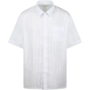 Givenchy , Striped Cotton Voile Shirt ,White male, Sizes: M, XL, L