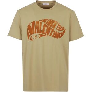 Valentino , T-Shirt Jersey Print Valentino Surf ,Beige male, Sizes: S