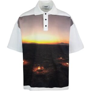 Msgm , Safari Print T-shirts and Polos ,White male, Sizes: L, M