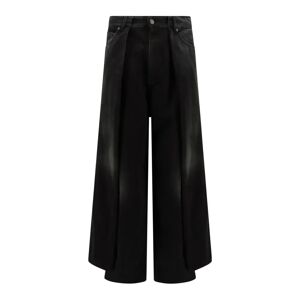 Balenciaga , Black Cotton Trousers with Zip Closure ,Black male, Sizes: S