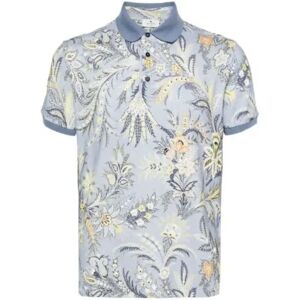 Etro , Blue Paisley Print Polo Shirt ,Multicolor male, Sizes: S, M, XL, 2XL