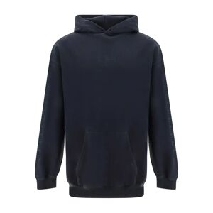Balenciaga , Black Cotton Sweatshirt with Drawstring Hood ,Black male, Sizes: M, L, S