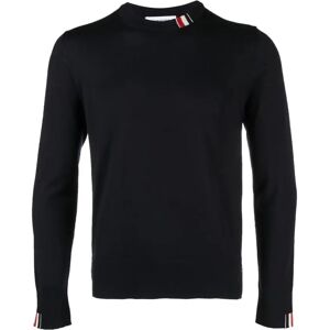 Thom Browne , Navy Blue Wool Blend Jumper ,Blue male, Sizes: L, XL, 2XL