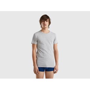 United Colors of Benetton Benetton, Organic Stretch Cotton T-shirt, size M, Light Gray, Men