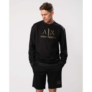 Armani Exchange Mens 3D A X Logo Crew Neck Sweatshirt  - Black 1200 - M - male