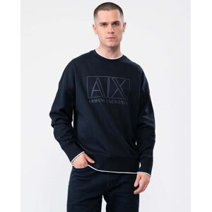 Armani Exchange Mens Large AX Outline Logo Sweatshirt  - Navy - M - male