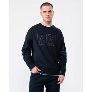Armani Exchange Mens Large AX Outline Logo Sweatshirt  - Navy - L - male