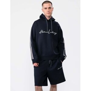 Armani Exchange Mens Signature Hoodie  - Deep Navy - M - male