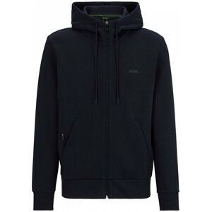 Boss Green Saggy Mens Stretch Cotton Zip-Up Hoodie with Logo Print NOS - Dark Blue 402 - XL - male