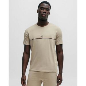 Boss Orange Unique Mens Stretch-Cotton Pyjama T-Shirt with Logo Print  - Dark Beige 255 - XL - male